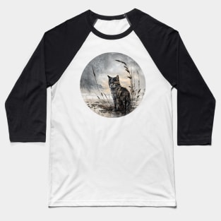 Experience the Magic of Fantasy Cat Warrior Designs Baseball T-Shirt